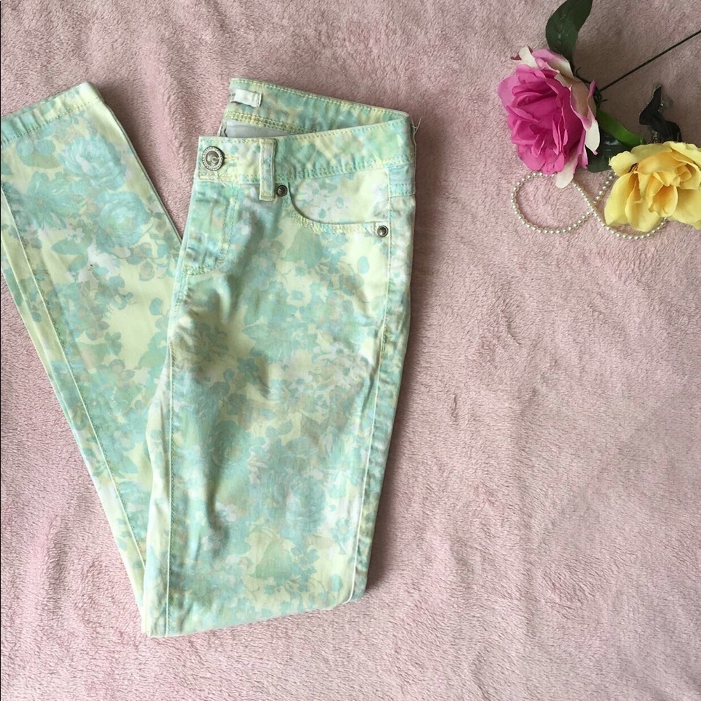 Floral Print Jeans